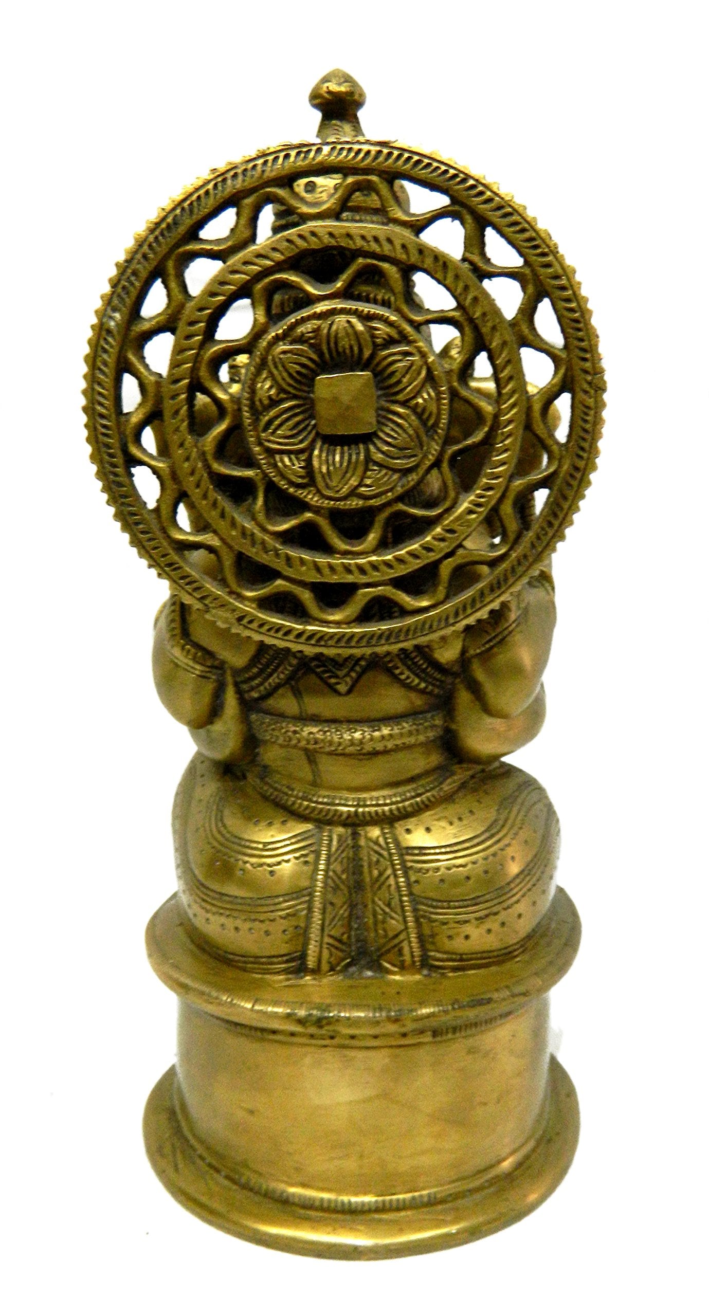 Kalarambh Brass Ganesha/Ganesh/Ganpati Idol Murti Statue For Home Pooja Puja Mandir Decor Collectible Handicraft Art, Yellow, 5.